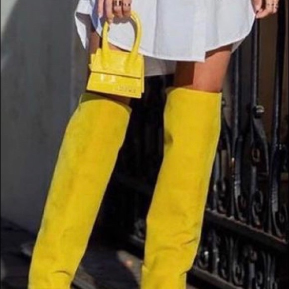 COPY - Prada Suede over the Knee yellow/green boot size 40IT - Picture 12 of 13